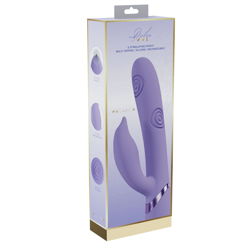 VIVE Pallina - Purple - Purple 25 cm USB Rechargeable Tapping Rabbit Vibrator Shots Toys