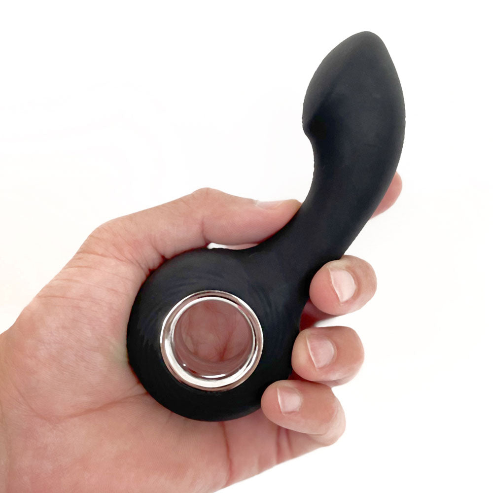 VERS Rechargeable Silicone P-Spot Vibe - Black 13 cm USB Rechargeable Prostate Massager C1 Releasing