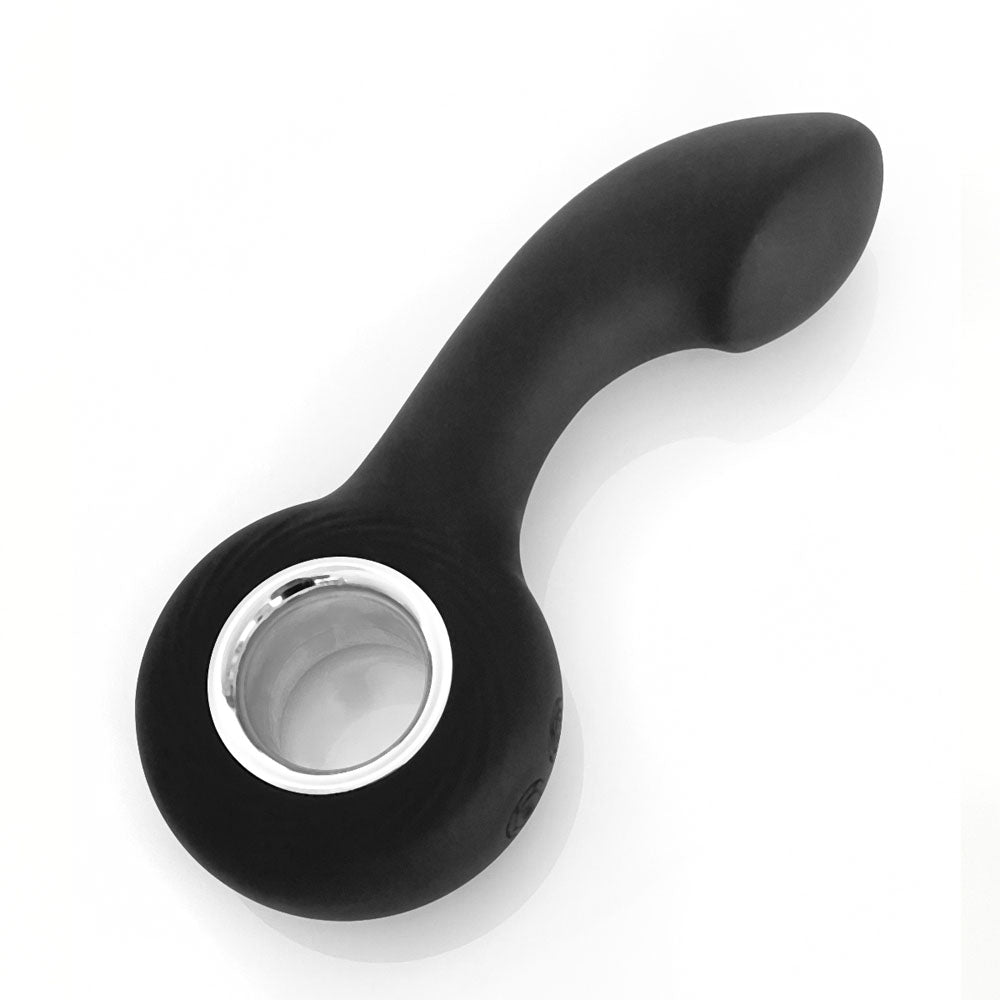 VERS Rechargeable Silicone P-Spot Vibe - Black 13 cm USB Rechargeable Prostate Massager C1 Releasing