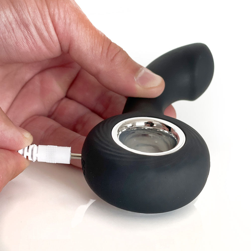 VERS Rechargeable Silicone P-Spot Vibe - Black 13 cm USB Rechargeable Prostate Massager C1 Releasing