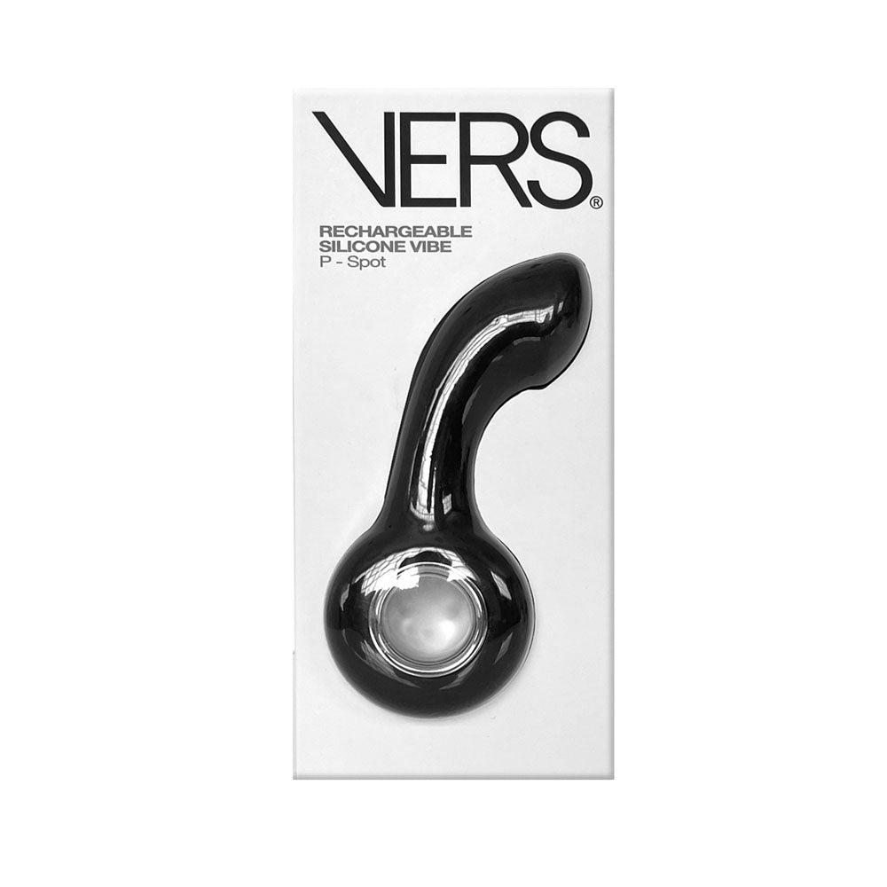 VERS Rechargeable Silicone P-Spot Vibe - Black 13 cm USB Rechargeable Prostate Massager C1 Releasing