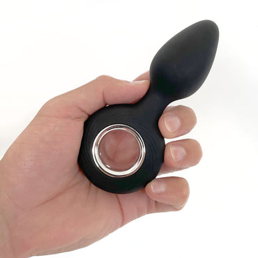 VERS Rechargeable Silicone Plug Vibe - Black 12.5 cm USB Rechargeable Vibrating Butt Plug C1 Releasing
