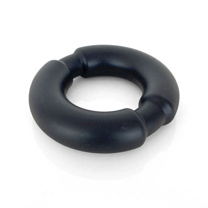 VERS Liquid Silicone Weighted Steel Core C-Ring - Black Cock Ring with Steel Core C1 Releasing
