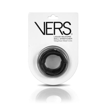 VERS Liquid Silicone Weight Steel Core Ball Stretcher - Black Ball Stretcher Ring with Steel Core C1 Releasing