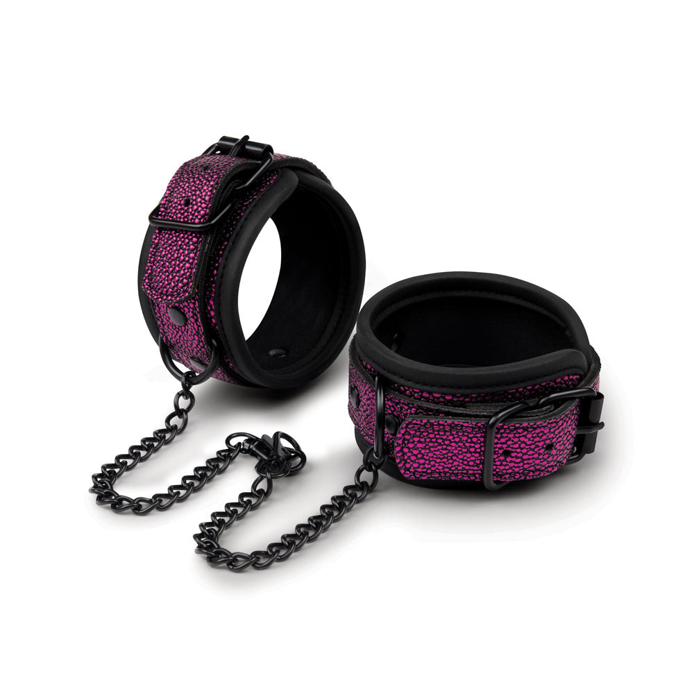 WhipSmart Dragons Lair Deluxe Wrist & Ankle Cuffs - Purple/Black Restraints WhipSmart