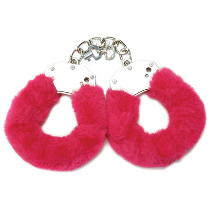 WhipSmart Classic Furry Cuffs - Hot Pink - Hot Pink Furry Restraints with Bonus Eye Mask WhipSmart