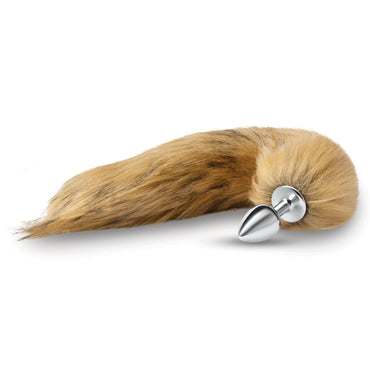 WhipSmart Furry Tales 14 Inch Brown Fox Tail - Metal 6.3 cm Butt Plug with Brown Fox Tail WhipSmart