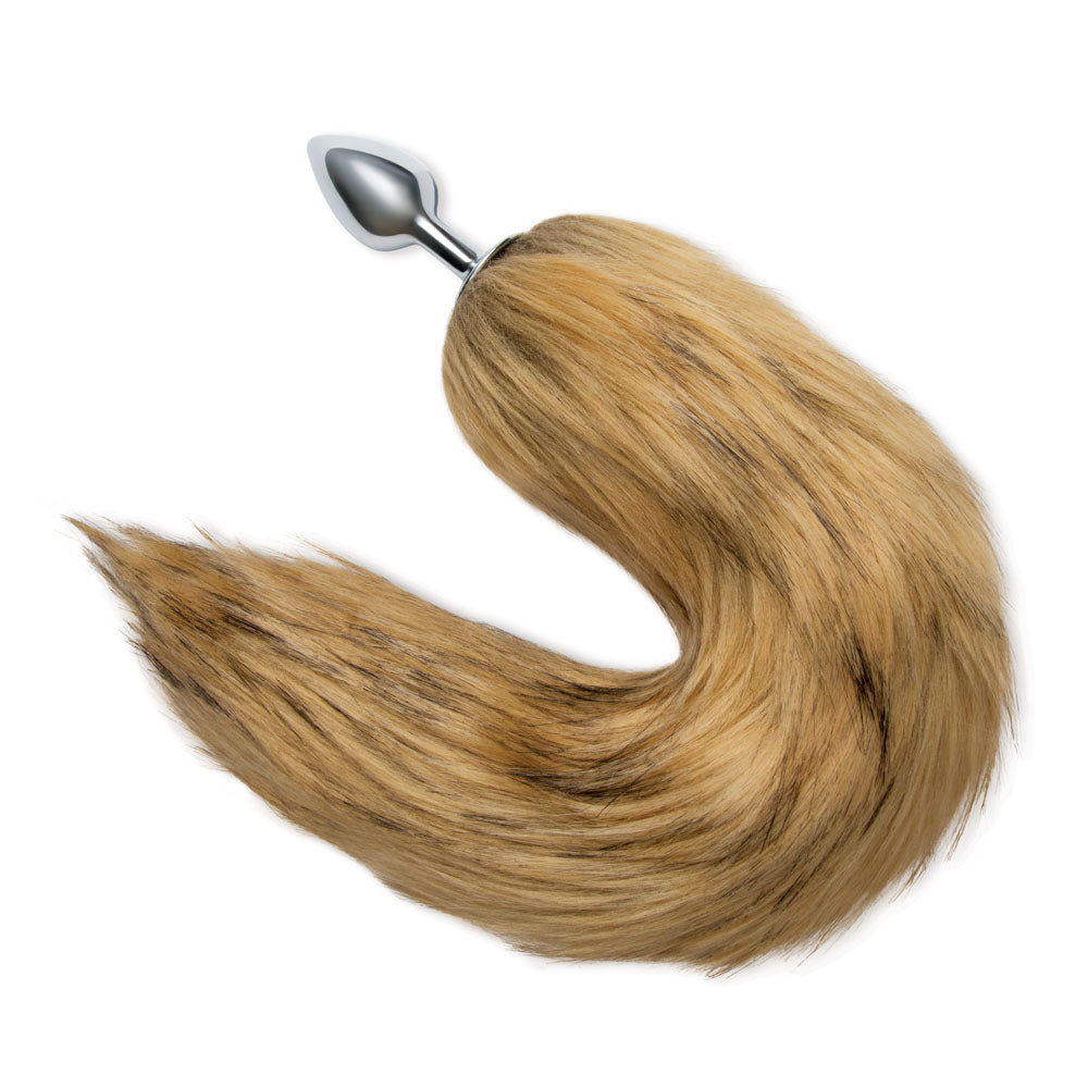 WhipSmart Furry Tales 14 Inch Brown Fox Tail - Metal 6.3 cm Butt Plug with Brown Fox Tail WhipSmart