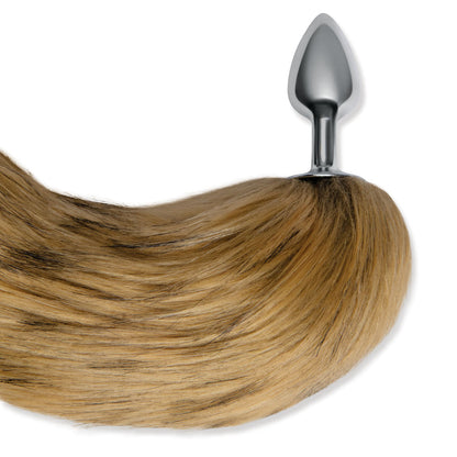 WhipSmart Furry Tales 14 Inch Brown Fox Tail - Metal 6.3 cm Butt Plug with Brown Fox Tail WhipSmart