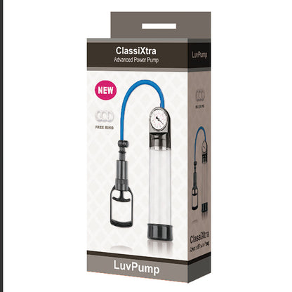 LuvPump ClassiXtra Advanced Power Pump - Clear Penis Pump with Pressure Gauge LuvPump