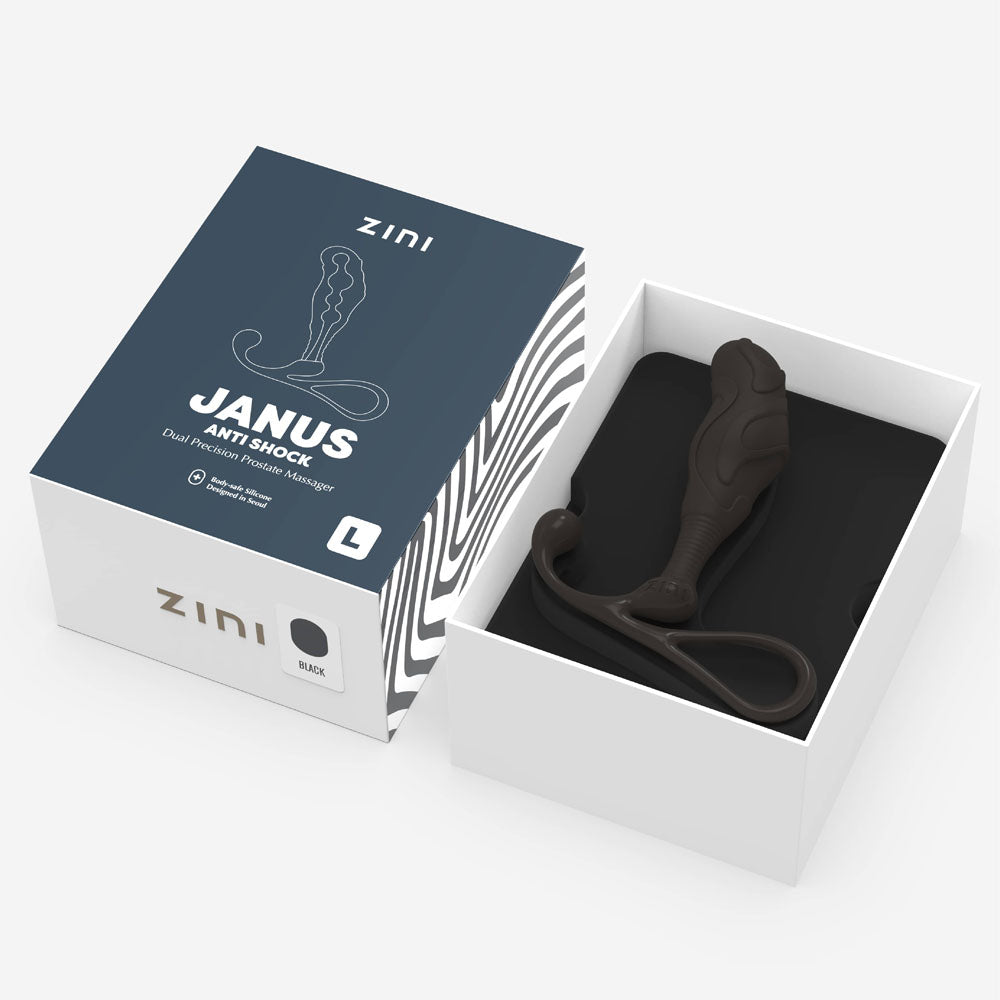 Zini Janus Anti Shock - Large - Black Large Prostate Massager Zini