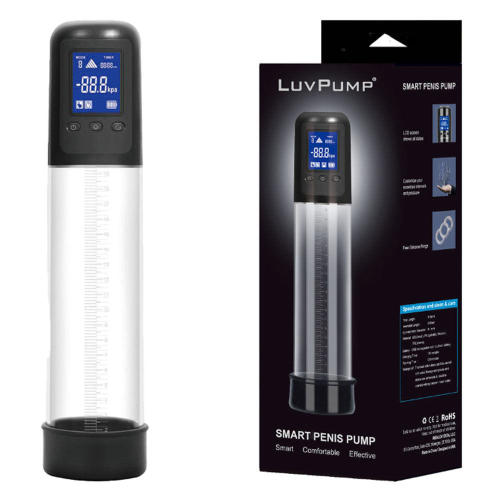 LuvPump Smart Penis Pump - Clear USB Rechargeable Automatic Penis Pump LuvPump