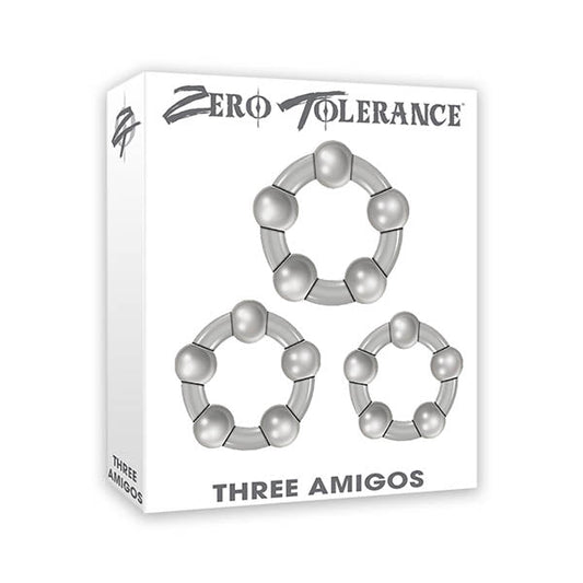 Zero Tolerance Three Amigos - Clear Cock Rings - Set of 3 Zero Tolerance