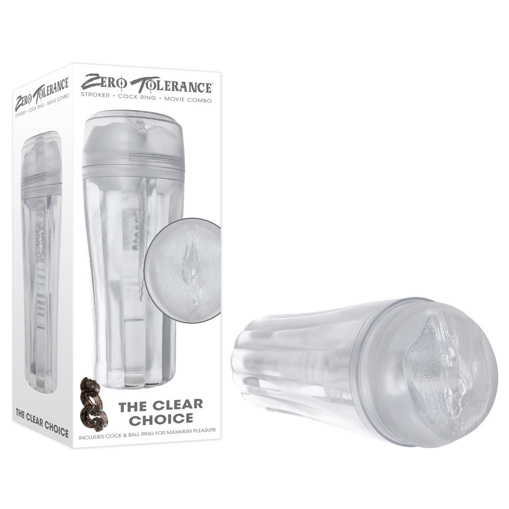 Zero Tolerance THE CLEAR CHOICE - Clear 21 cm Vagina Stroker Clear - Club X