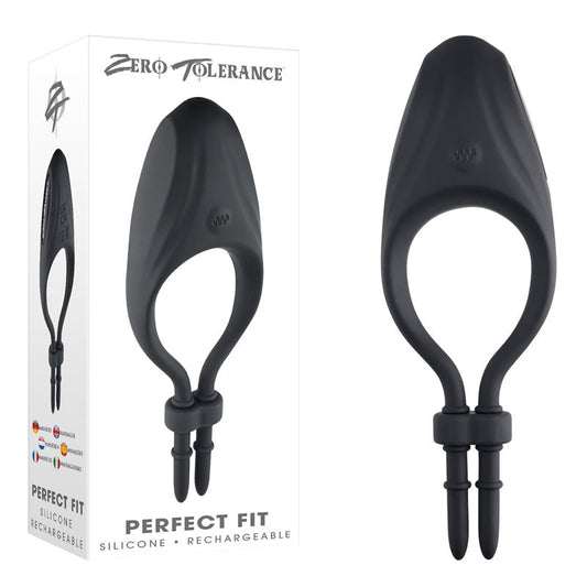 Zero Tolerance PERFECT FIT - Black USB Rechargeable Vibrating Lasso Cock Ring Zero Tolerance