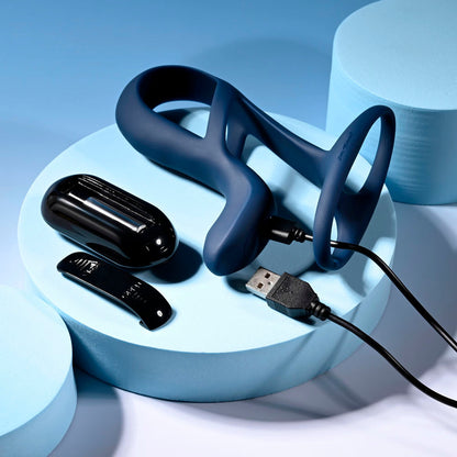 Zero Tolerance BIG TIME - Navy Blue USB Rechargeable Vibrating Penis Sleeve with Wireless Remote Zero Tolerance