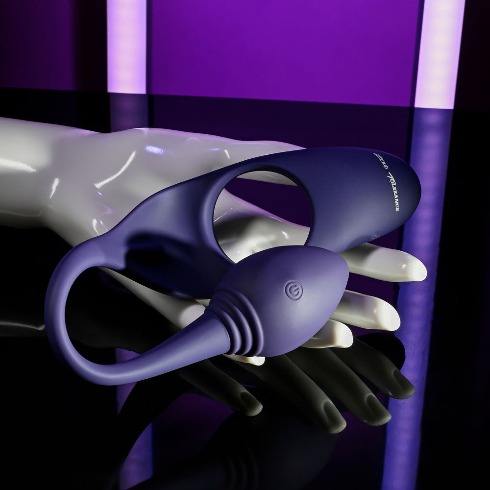 Zero Tolerance TIP TO TAIL - Blue USB Rechargeable Vibrating Butt Plug with Vibrating Cock Ring Zero Tolerance