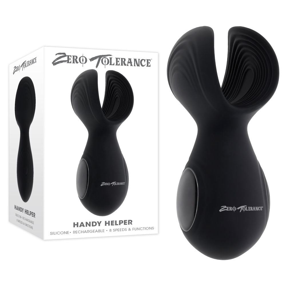 Zero Tolerance HANDY HELPER - Black USB Rechargeable Vibrating Stroker Zero Tolerance