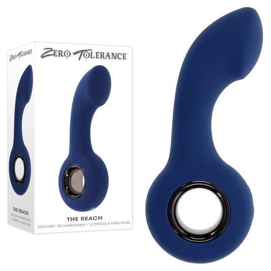 Zero Tolerance THE REACH - Blue 13.8 cm USB Rechargeable Vibrating Anal Plug Blue - Club X