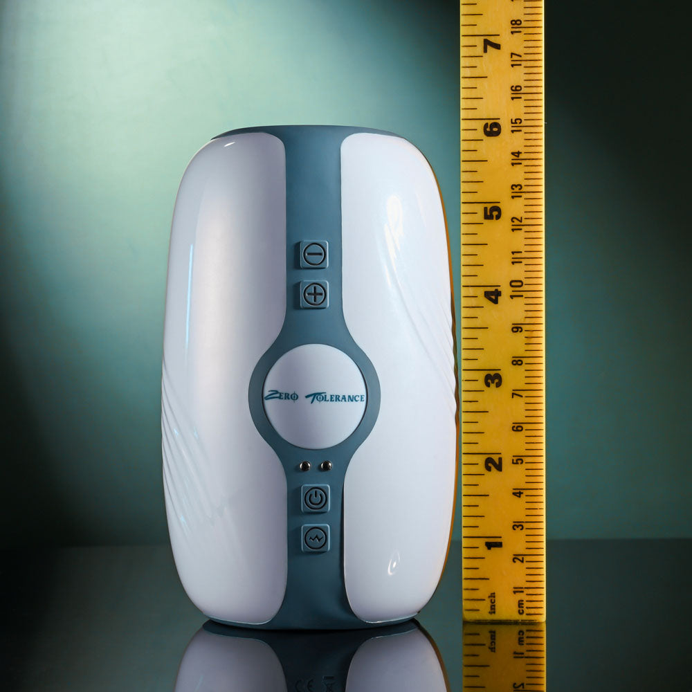 Zero Tolerance TOUCHDOWN - White 15 cm USB Rechargeable Vibrating & Tightening Stroker Zero Tolerance