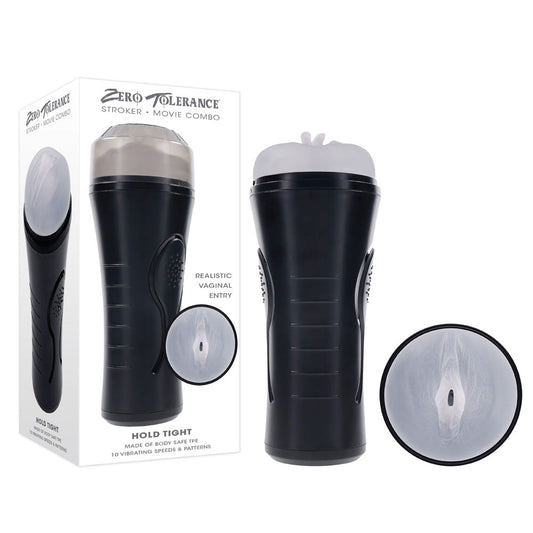 Zero Tolerance HOLD TIGHT - Clear USB Rechargeable Vibrating Vagina Stroker Clear - Club X