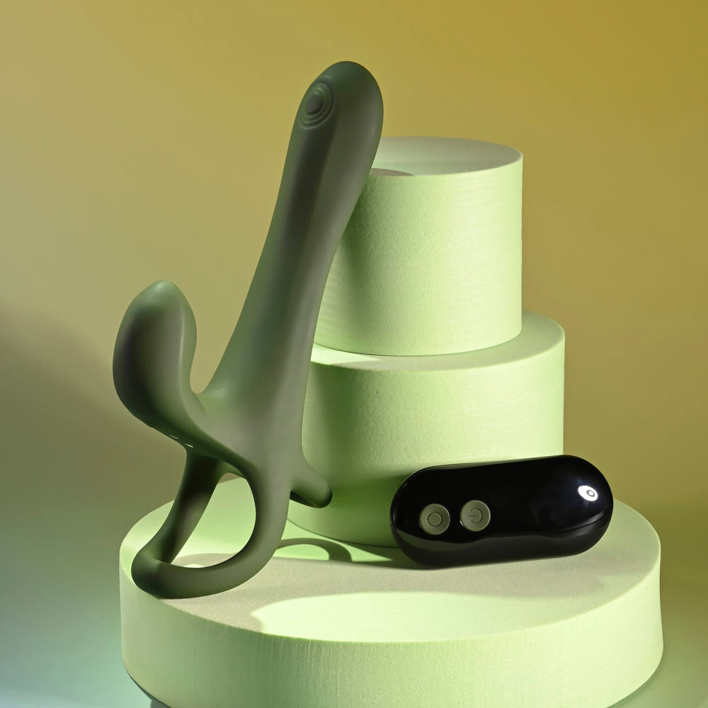 Zero Tolerance STRAP, TAP & GO - Green USB Rechargeable Vibrating & Tapping Penis Sleeve with Wireless Remote Zero Tolerance