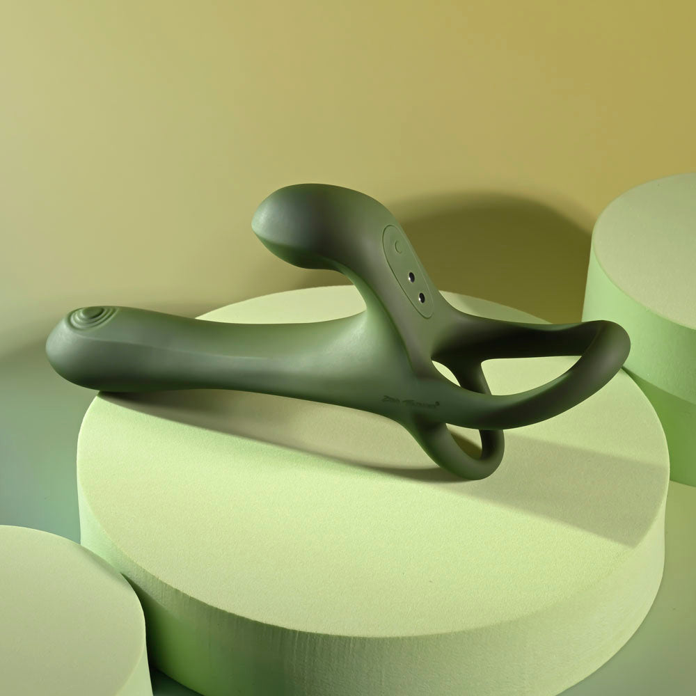 Zero Tolerance STRAP, TAP & GO - Green USB Rechargeable Vibrating & Tapping Penis Sleeve with Wireless Remote Zero Tolerance