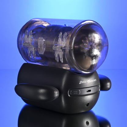 Zero Tolerance HOLD ME TIGHT - Black USB Rechargeable Vibrating Auto Stroker with Phone Holder