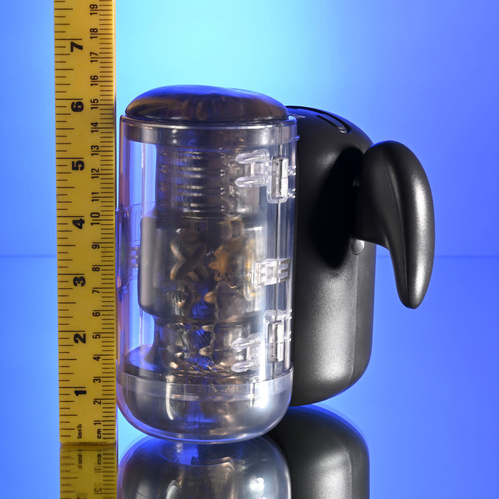 Zero Tolerance HOLD ME TIGHT - Black USB Rechargeable Vibrating Auto Stroker with Phone Holder