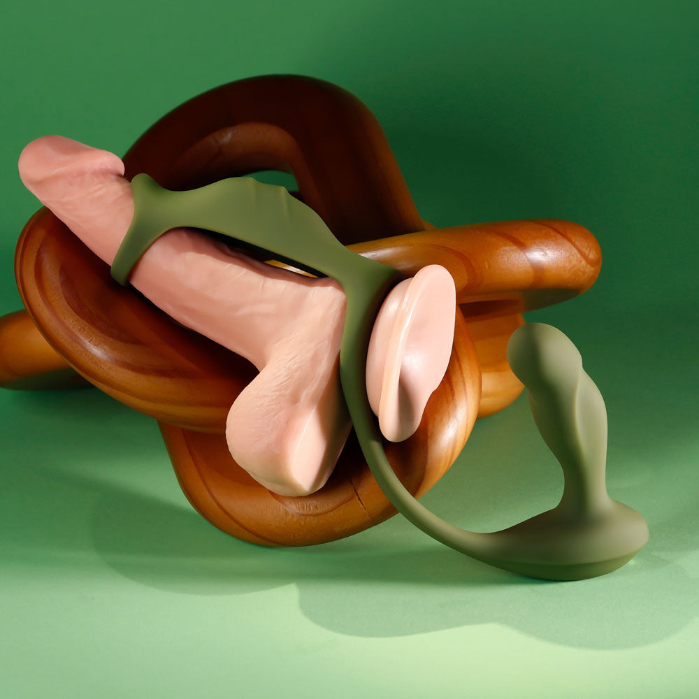 Zero Tolerance PROSTATE POWER PACK - Green USB Rechargeable Vibrating Prostate Massager with Cock Ring Harness Zero Tolerance