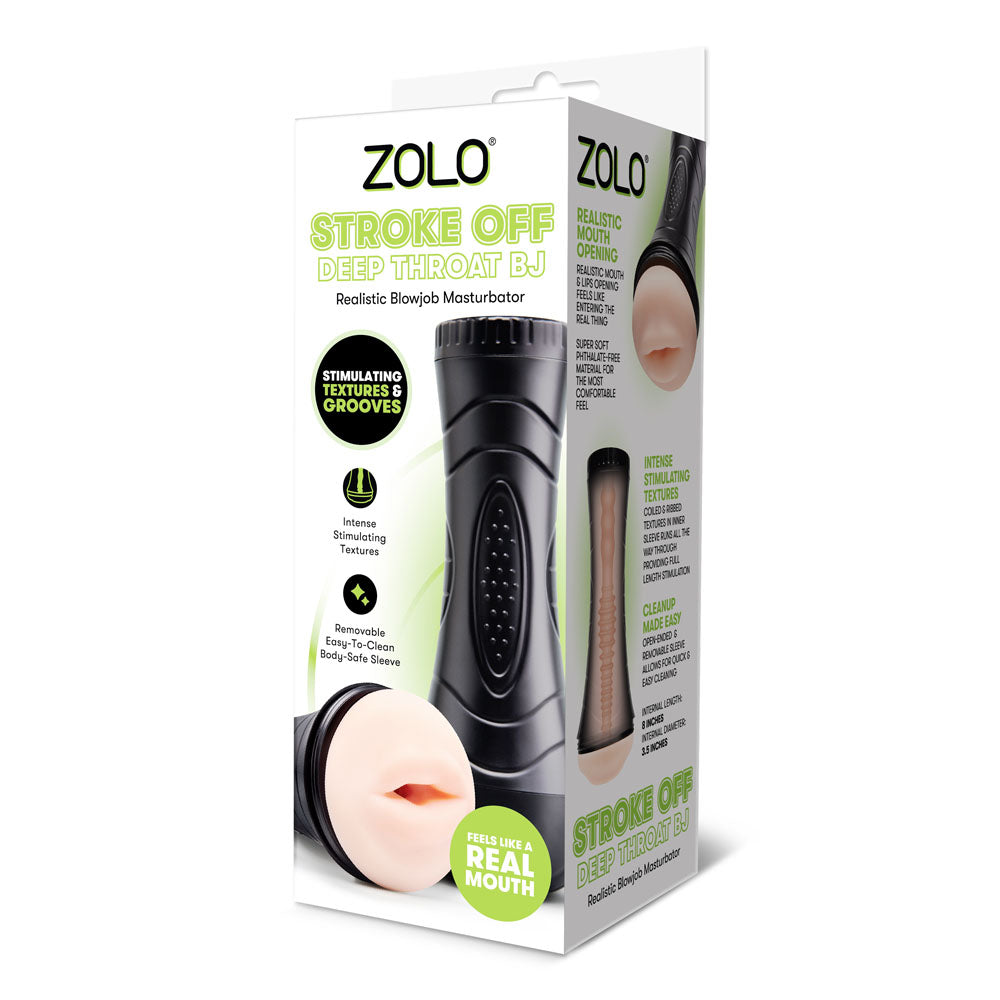 Zolo STROKE OFF Deep Throat BJ - Flesh Mouth Stroker Zolo