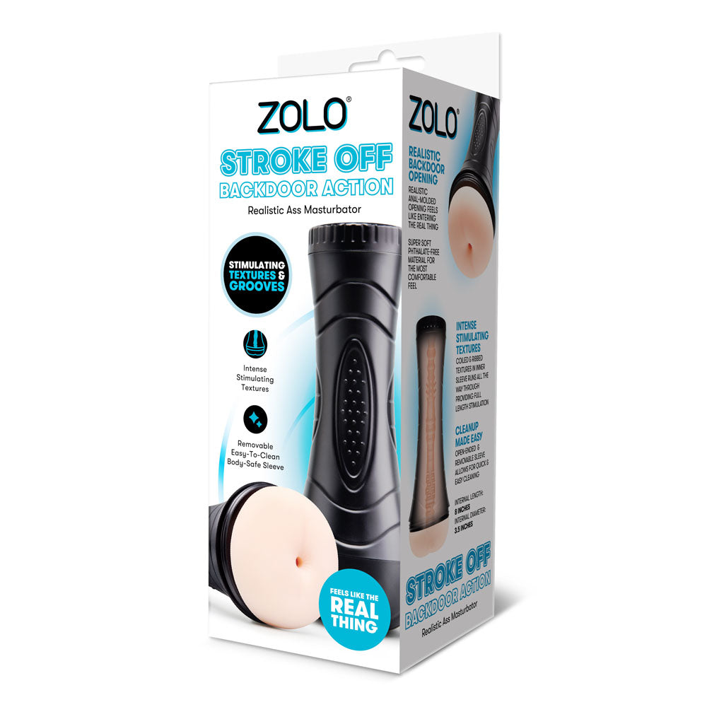 Zolo STROKE OFF Backdoor Action - Flesh Anal Stroker Zolo