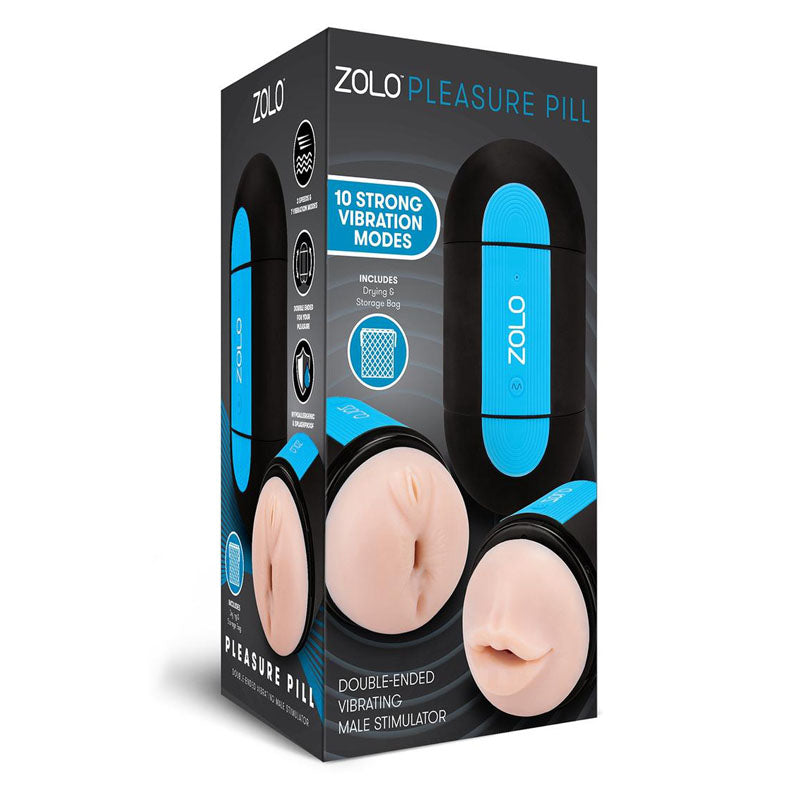 Zolo Pleasure Pill - Double Ended USB Rechargeable Stroker Zolo
