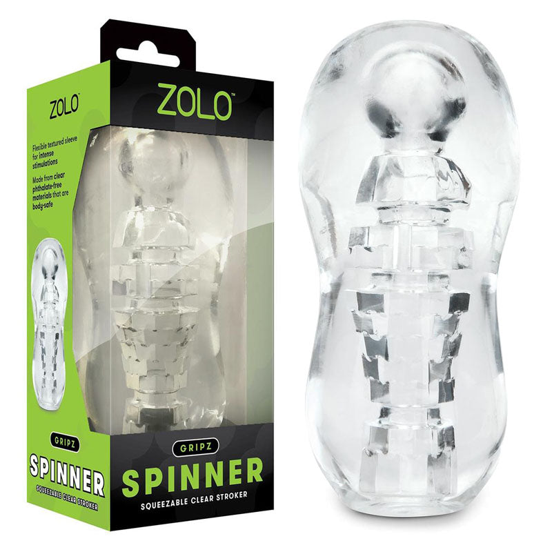 Zolo Gripz - Spinner - Clear Stroker Sleeve Zolo