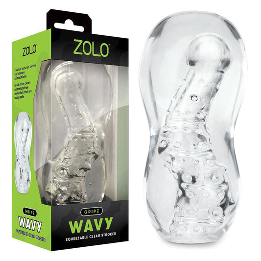 Zolo Gripz - Wavy - Clear Stroker Sleeve Zolo