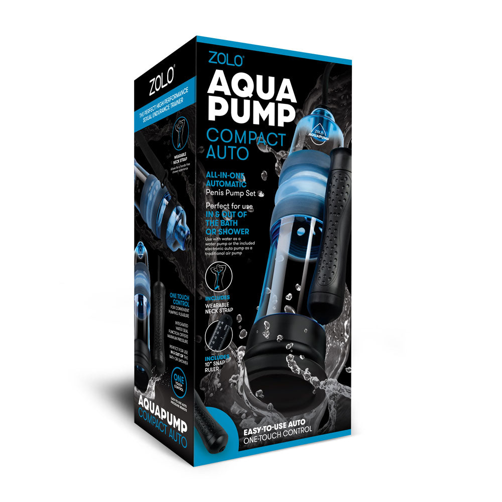 Zolo Aquapump Compact Auto - Blue Auto Water Penis Pump Zolo