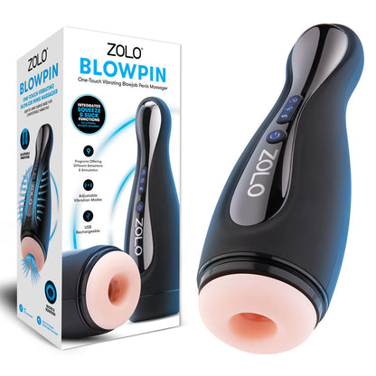 Zolo Blowpin - Flesh USB Rechargeable Auto Sucking and Vibrating Masturbator Zolo
