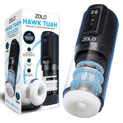 Zolo HAWK TUAH Ultimate BJ Stroker - USB Rechargeable Thrusting & Rotating Auto Stroker Zolo