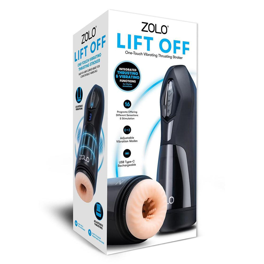 Zolo Lift Off - Flesh USB Rechargeable Vibrating and Thrusting Auto Stroker Zolo