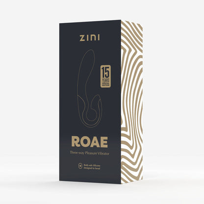 Zini Roae Special Edition - Black/Gold - Black/Gold 19.5 cm USB Rechargeable Vibrator Zini
