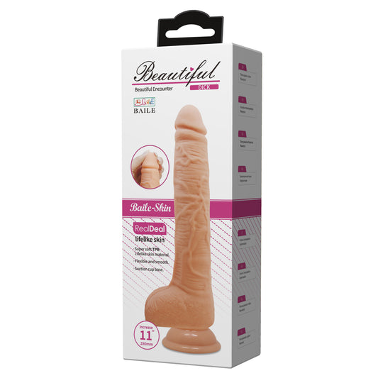 Beautiful Encounter Dick 11'' Straight with Suction Base Dildo - Club X