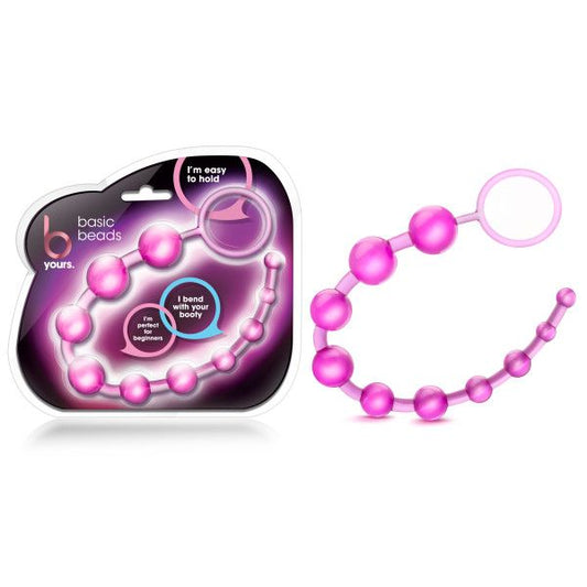 B Yours - Basic Beads 32 cm (12.75'') Anal Beads Pink - Club X