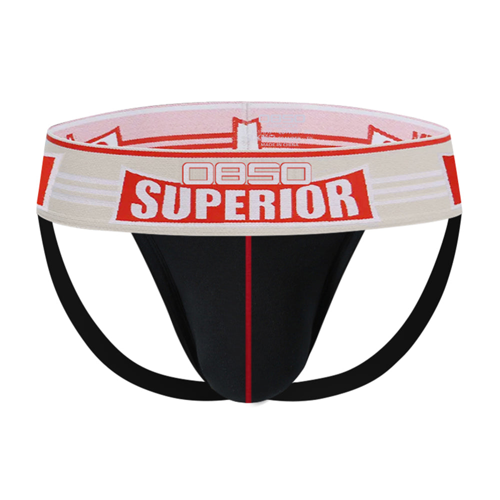 Club Jox Superior Black with Red Stripe Jock Strap - Club X
