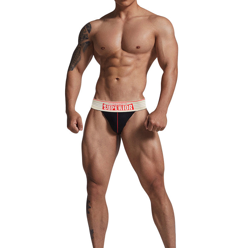 Club Jox Superior Black with Red Stripe Jock Strap - Club X