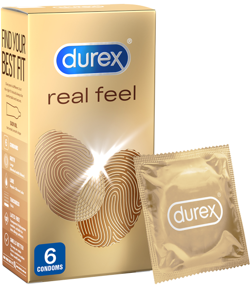 Durex Real Feel Non-Latex 6 Pack  - Club X