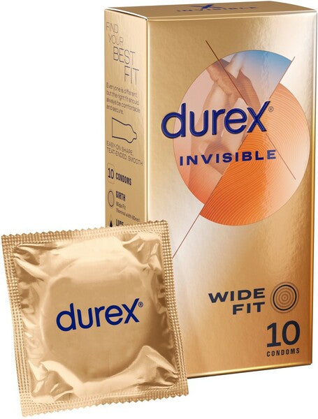 Durex Invisible - Wide Fit 10S Condoms  - Club X