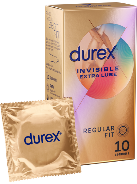 Invisible - Extra Lube 10S Condoms  - Club X