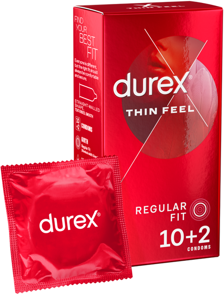Durex Thin Feel Regular Fit Condoms 10S 2 Free  - Club X