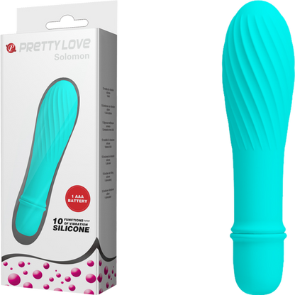 Pretty Love Solomon Silicone 10 Function Vibrator - Blue  - Club X