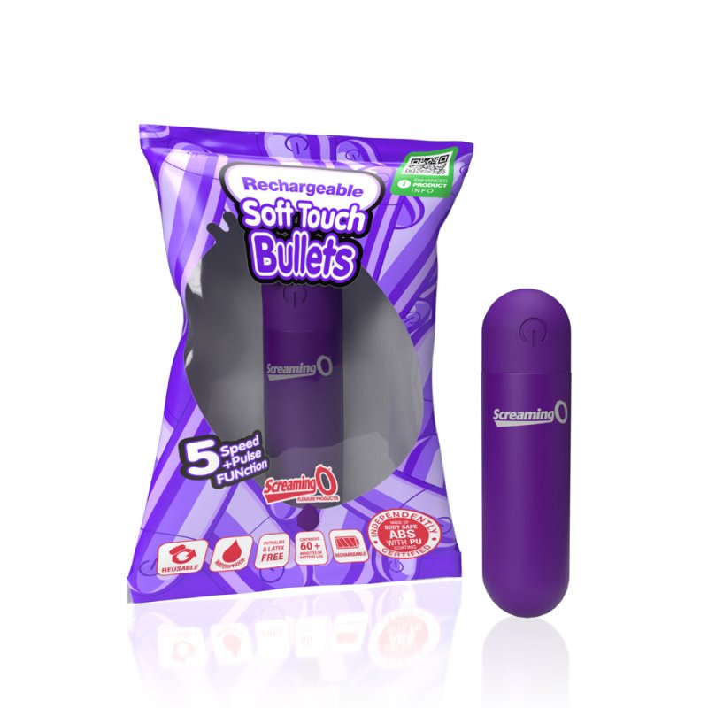 Screaming O Soft Touch rechargeable bullet vibrator purple - ClubX Australia